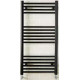 Kartell K-Rail 22mm W Steel Straight Black Plated Heated Towel Rail 1000mm H x 500mm W