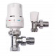 Kartell Refined Thermostatic Angled Radiator Valve and Lockshield - Chrome and White