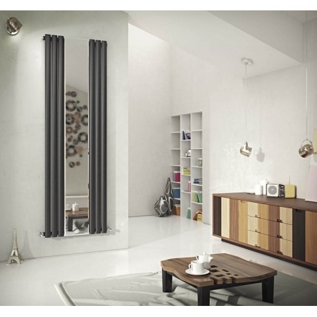 Eucotherm Nova Anthracite Double Panel Mirror Radiator 1800mm x 584mm