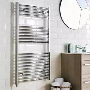 Curved Chrome Heated Towel Rails