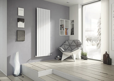 White Single Flat Panel Vertical Radiators