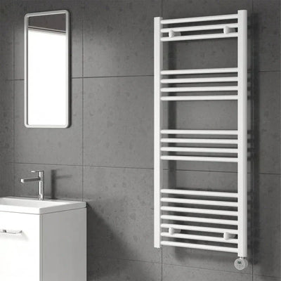 Curved White Electric Heated Towel Rails
