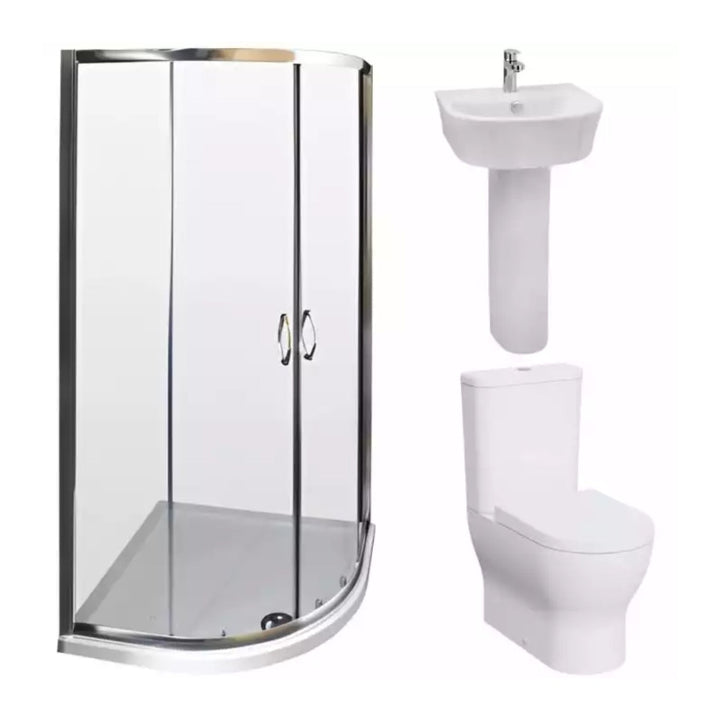 Kartell Modern Complete Bathroom Suite with 6mm Glass Quadrant Shower Enclosure 800mm