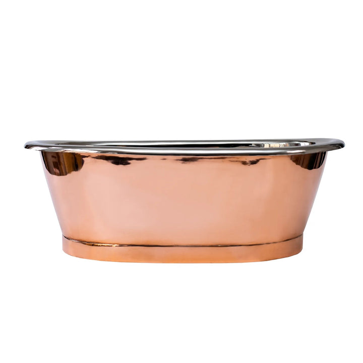 BC Designs Freestanding Traditional Countertop Basin with Nickel Inner - 180mm L x 530mm W Copper/Nickel