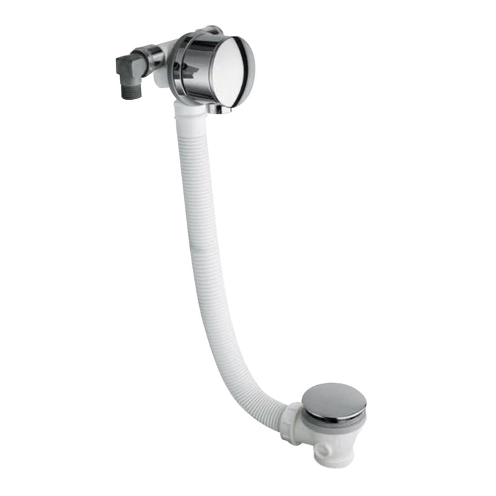 BC Designs Extended Push Down Overflow Bath Filler Waste Chrome