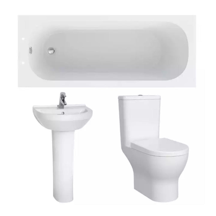 Kartell Modern Complete Bathroom Suite Pack with Freestanding Baths 1600mm X 700mm Glossy White