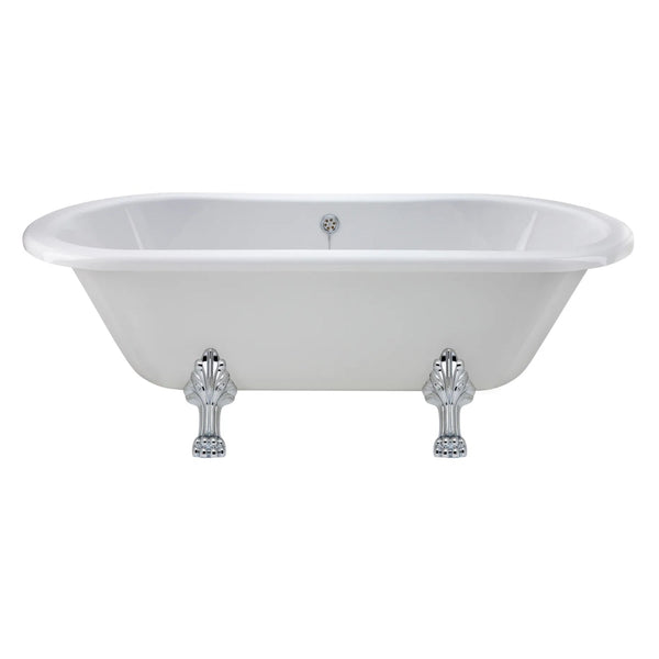 BC Designs Elmstead Double Ended Freestanding Bath With Feet Set 2 & Overflow - 1700mm L x 745mm W White