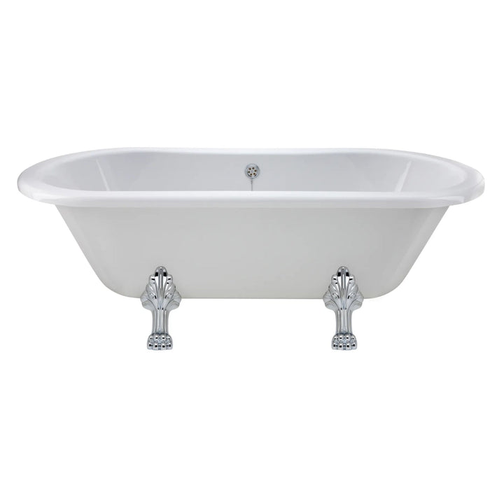 BC Designs Elmstead Double Ended Freestanding Bath With Feet Set 2 & Overflow - 1700mm L x 745mm W White
