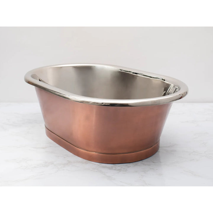 BC Designs Countertop Basin with Nickel Inner - 180mm L x 530mm W Antique Copper/Nickel