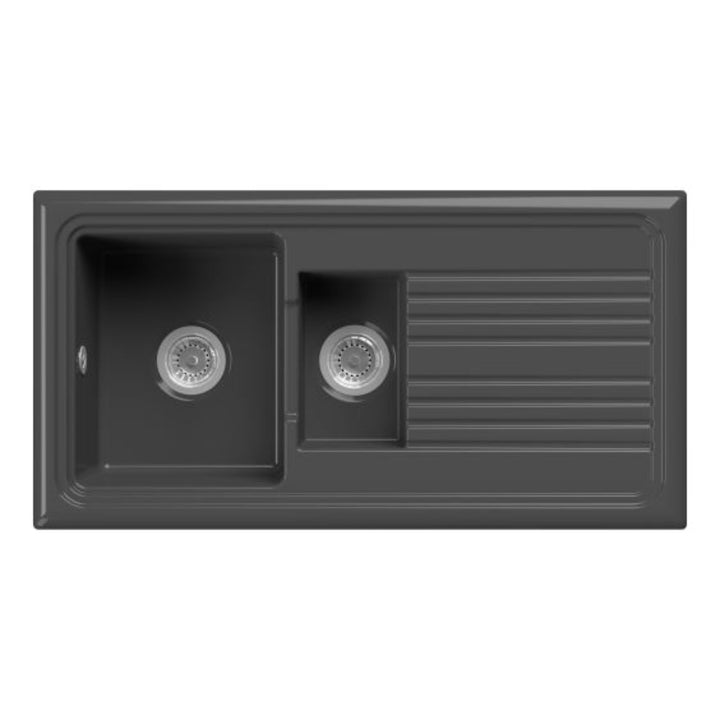 Reginox Black Ceramic 1.5 Bowl Kitchen Sink