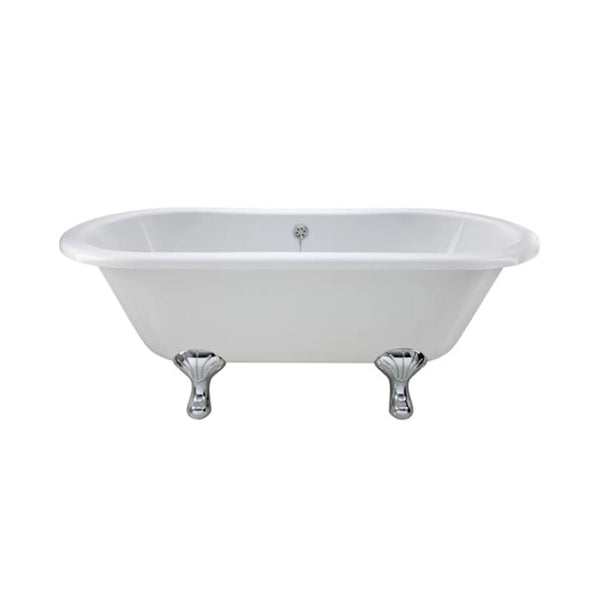 BC Designs Elmstead Double Ended Freestanding Bath with Feet Set 1 & Overflow - 1500mm L x 745mm W White