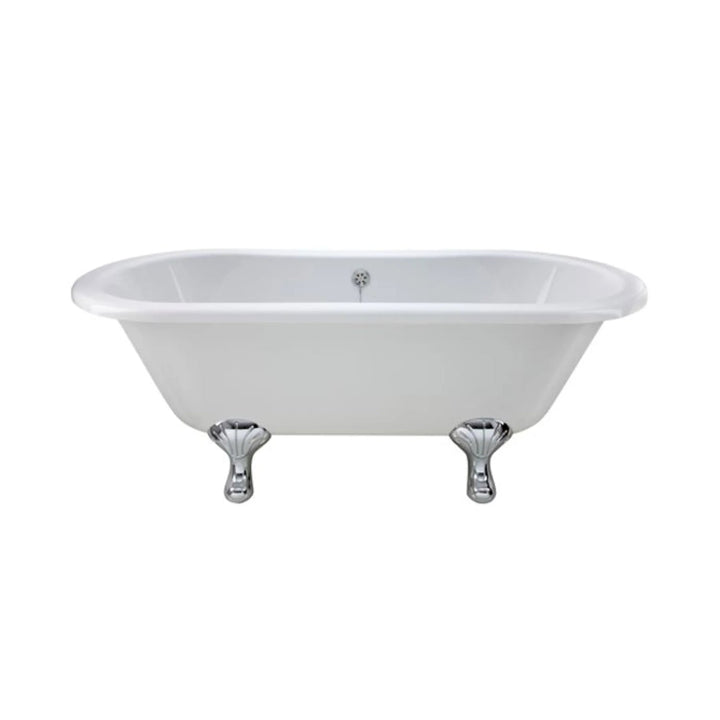 BC Designs Elmstead Double Ended Freestanding Bath with Feet Set 1 & Overflow - 1500mm L x 745mm W White