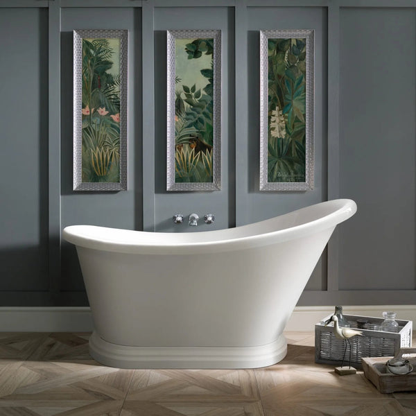 BC Designs Penny Freestanding Acrylic Traditional Slipper Bath 1360mm Gloss White