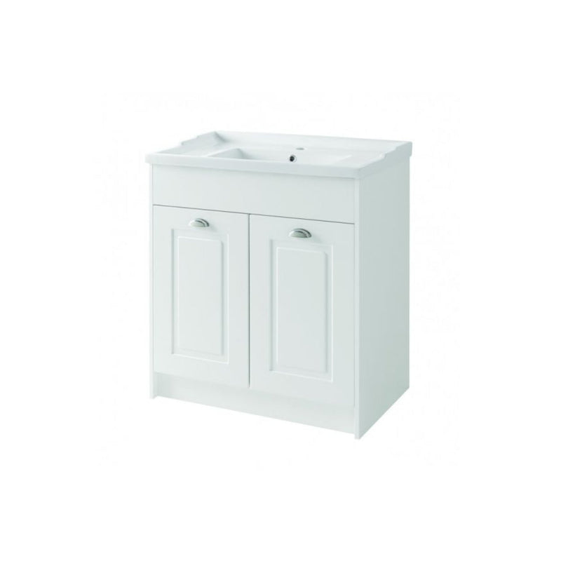 Kartell Astley Floor Standing 2 Door Unit & Ceramic Basin 800Mm - Matt White