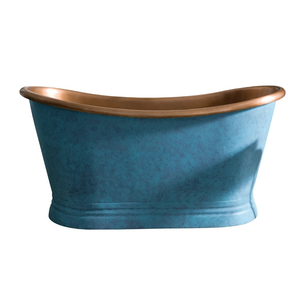 BC Designs Freestanding Traditional Copper Bath 1500mm Copper Patinata Blue