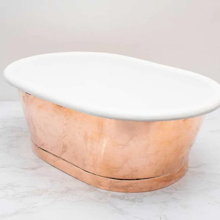 BC Designs Freestanding Traditional Countertop Basin with Enamel Inner - 180mm L x 530mm W Copper/Enamel