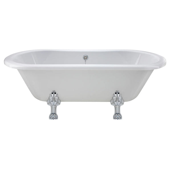 BC Designs Elmstead Double Ended Freestanding Bath with Feet Set 2 & Overflow - 1500mm L x 745mm W White