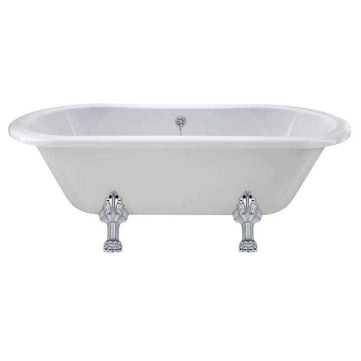 BC Designs Elmstead Double Ended Freestanding Bath with Feet Set 2 & Overflow - 1500mm L x 745mm W White