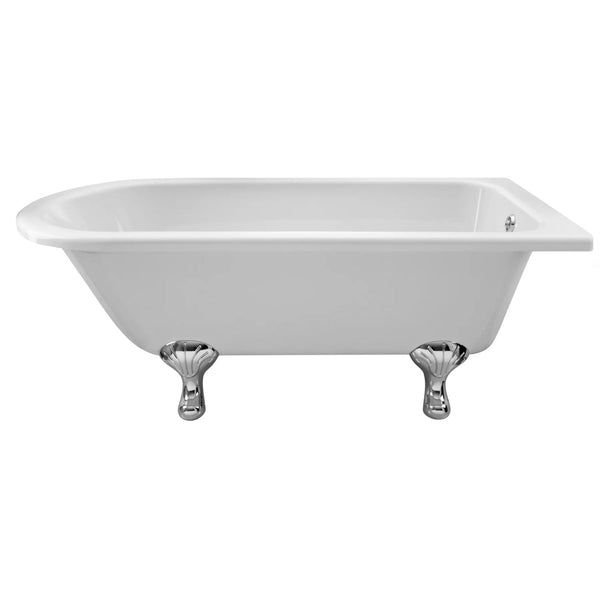 BC Designs Tye Floor Mounted Shower Bath with 1 Set Feet - 1500mm L x 750mm W White