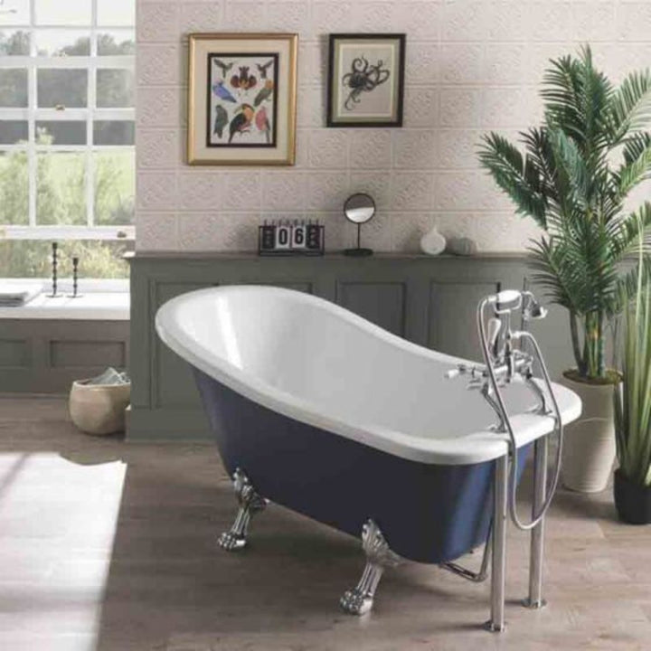 BC Designs Fordham Freestanding Bath with Feet Set 2 and Overflow - 1500mm L x 730mm W White