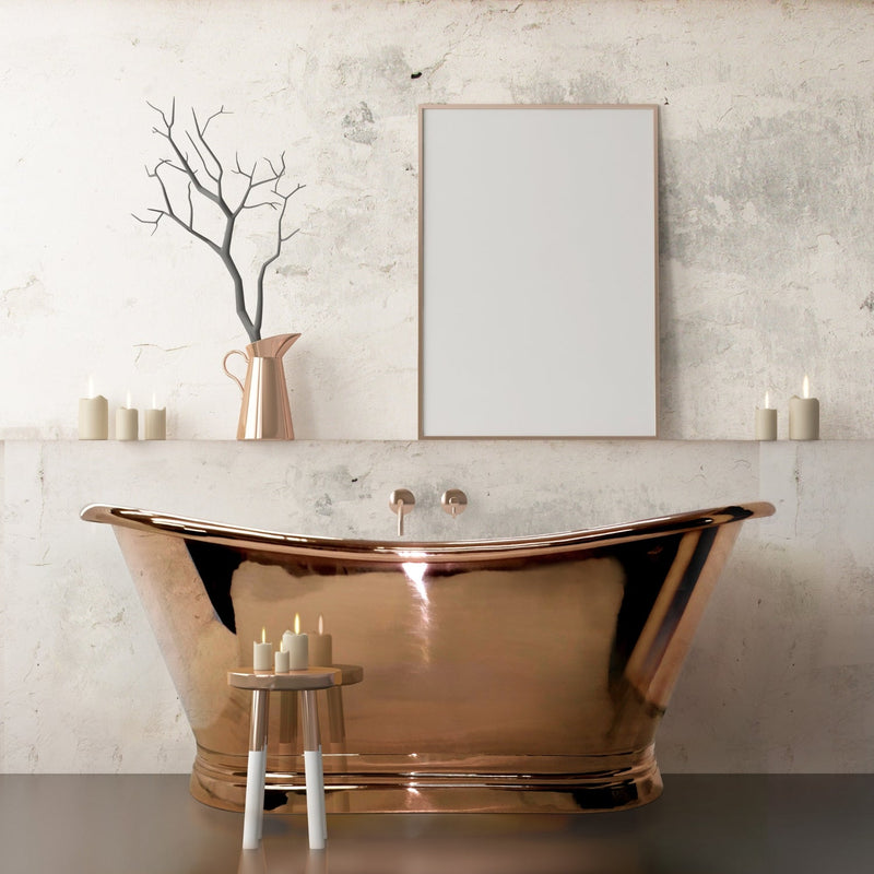 Bc Designs Freestanding Traditional Boat Bath 1500Mm L X 725Mm W Copper