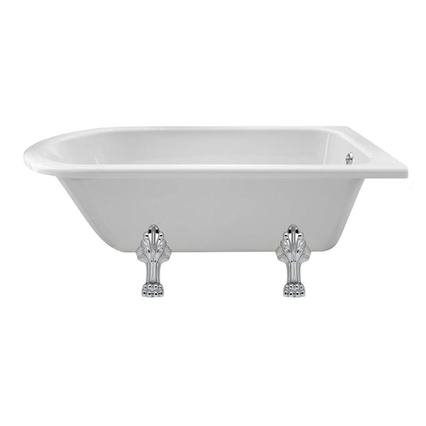 BC Designs Tye Floor Mounted Shower Bath with 2 Set Feet - 1500mm L x 750mm W White