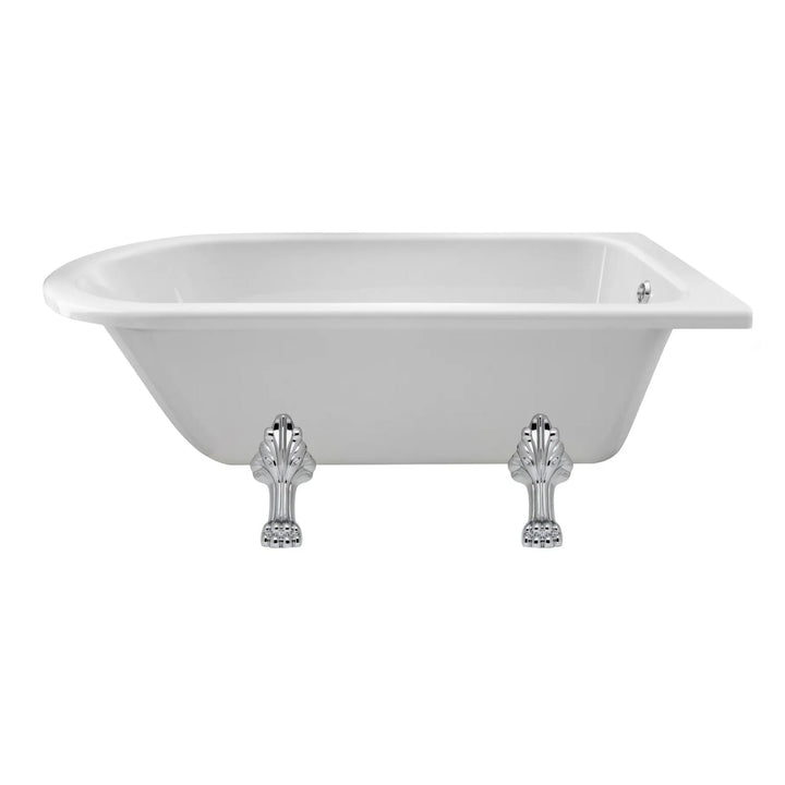 BC Designs Tye Floor Mounted Shower Bath with 2 Set Feet - 1500mm L x 750mm W White