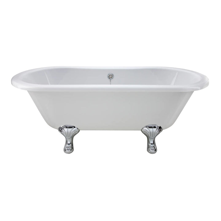 BC Designs Elmstead Double Ended Freestanding Bath With Feet Set 1 & Overflow 1700mm L x 745mm W White