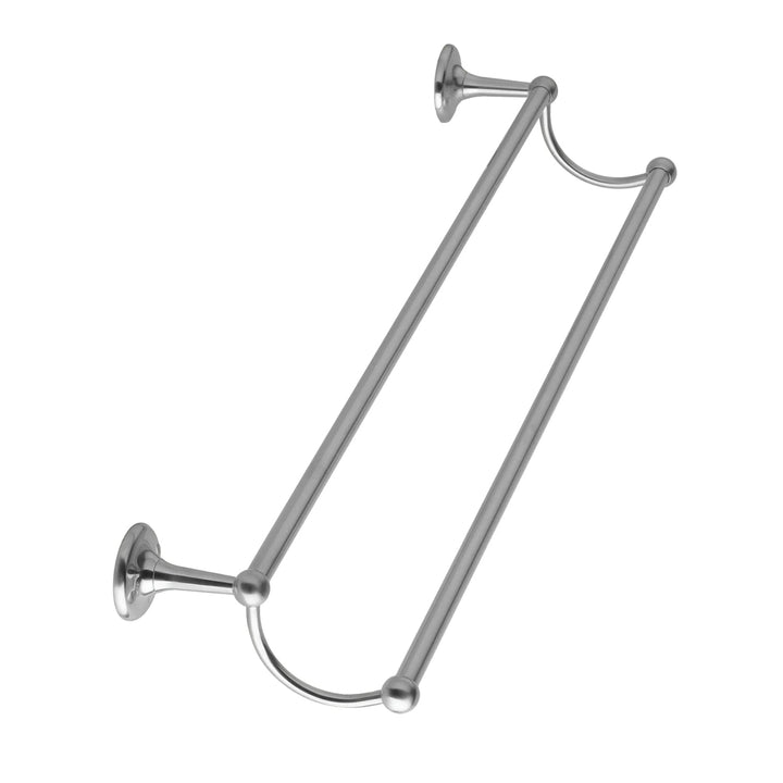 BC Designs Victrion Wall Mounted Brass Horizontal Double Towel Rail 66mm H x 666mm W Brushed Chrome