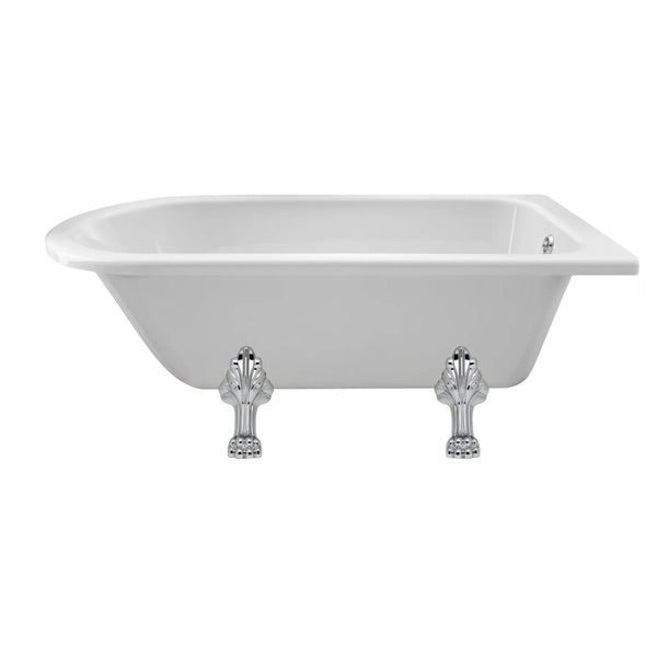 BC Designs Tye Floor Mounted Shower Bath with 2 Set Feet - 1700mm L x 750mm W White