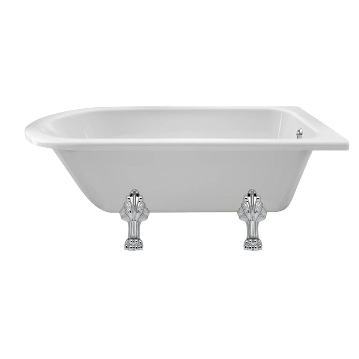 BC Designs Tye Floor Mounted Shower Bath with 2 Set Feet - 1700mm L x 750mm W White