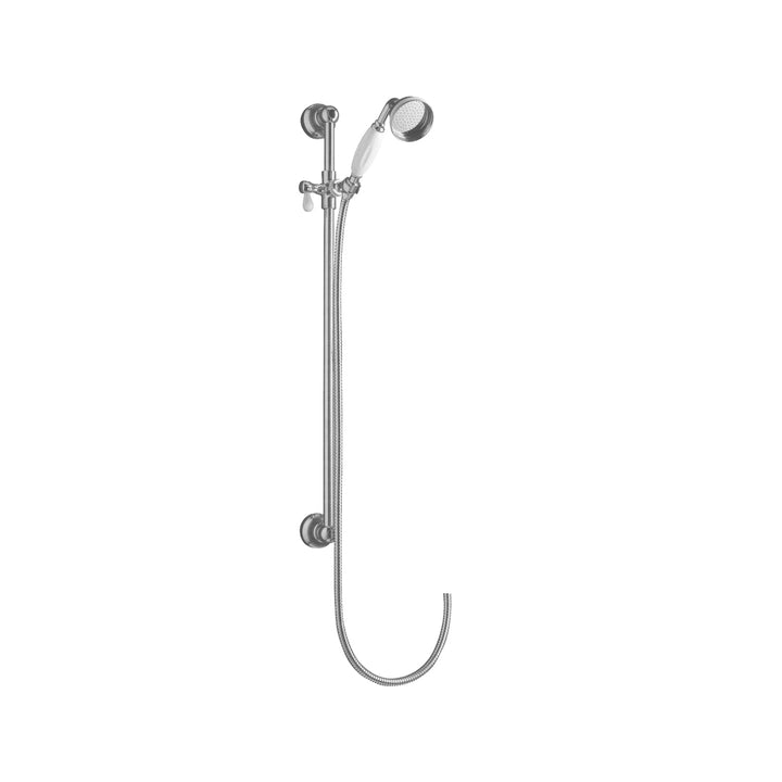 BC Designs Victrion Wall Mounted Traditional Brass Slide Rail Kit with Handset Brushed Chrome