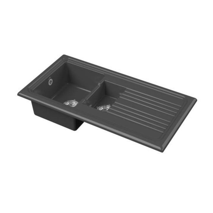 Reginox Black Ceramic 1.5 Bowl Kitchen Sink