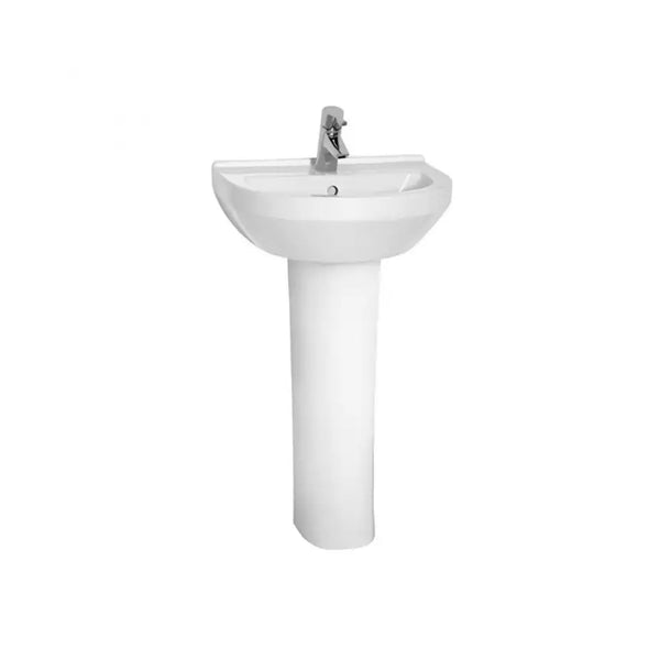 Kartell Style 1 Tap Hole Round Basin with Full Pedestal 550mm White