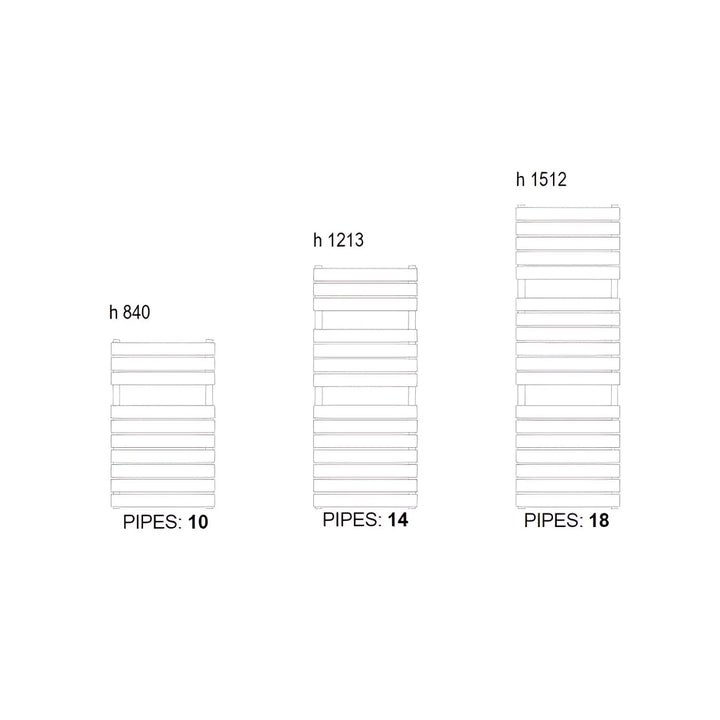 Lazzarini Venezia Anthracite Curved Carbon Steel Designer Heated Towel Rail - 1512mm H x 493mm W