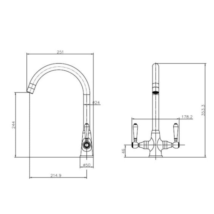 Reginox ELBE Kitchen Sink Mixer Tap Chrome