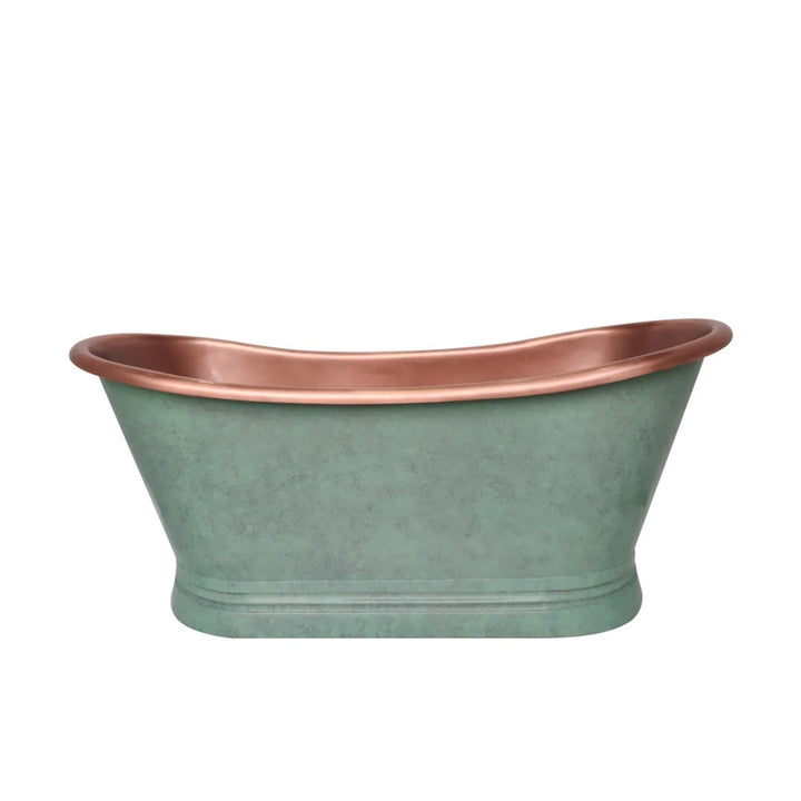 BC Designs Freestanding Traditional Boat Bath 1700mm Copper Verdigris Green
