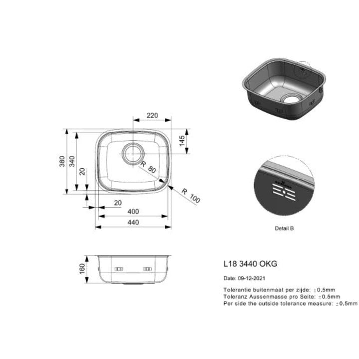 Reginox Comfort L18 Stainless Steel Inset Kitchen Sink - L18 3440 OKG