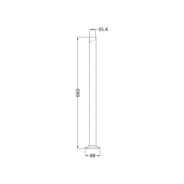 BC Designs Standpipes Freestanding Legs for Bath Shower Mixer 660mm H x 40mm W