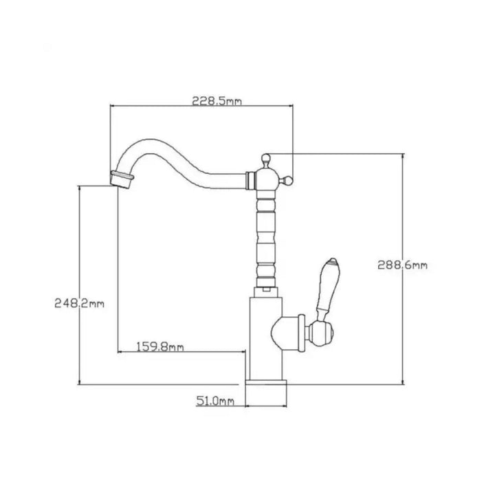 Ellsi Biella Kitchen Mixer Tap with Swivel Spout & Single Lever