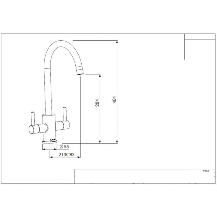 Reginox Genesis Chrome & White Double Lever Kitchen Mixer Tap