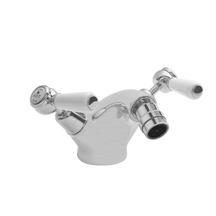 BC Designs Victrion Deck Mounted Brass Lever Mono Bidet Mixer Tap Brushed Chrome