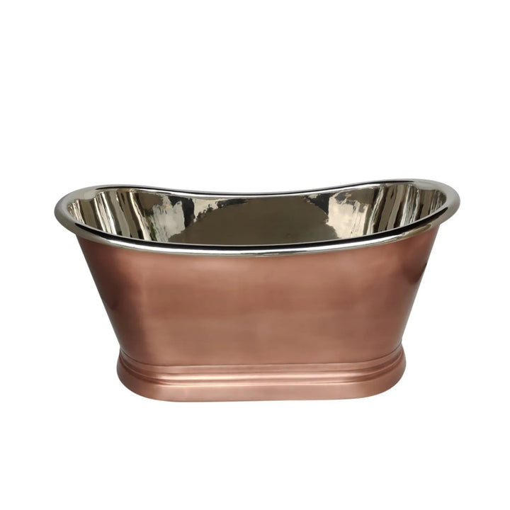 BC Designs Freestanding Traditional Boat Bath and Nickel Inner 1500mm Antique Copper/Nickel
