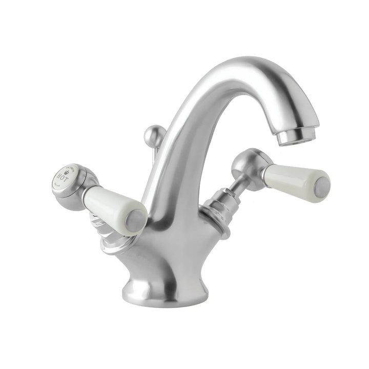 BC Designs Victrion Deck Mounted Brass Lever Mono Basin Mixer Tap Brushed Chrome