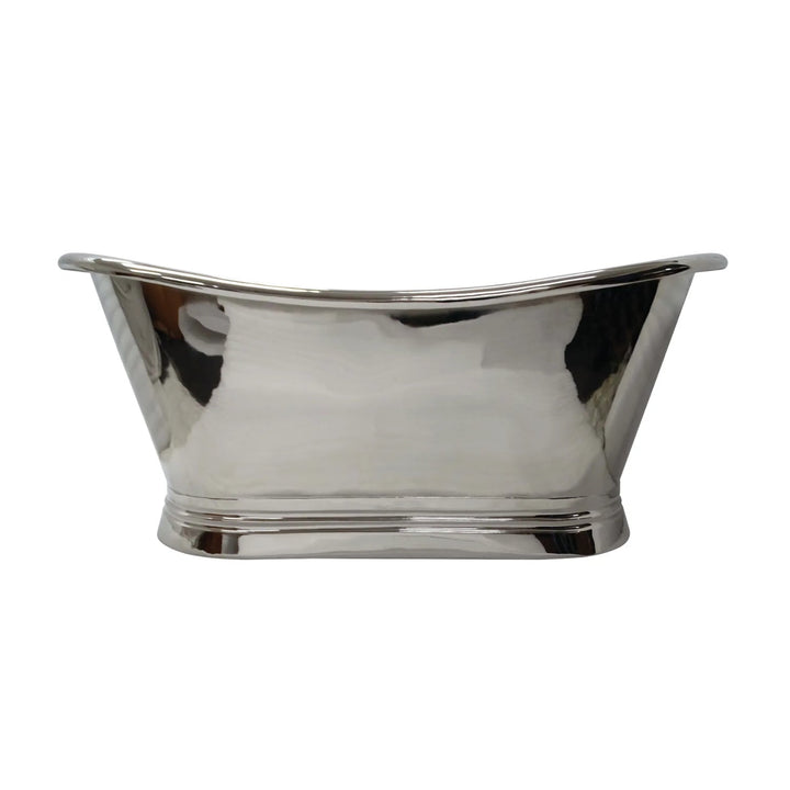 BC Designs Freestanding Traditional Boat Bath with Nickel Inner - 1700mm L x 725mm W Nickel