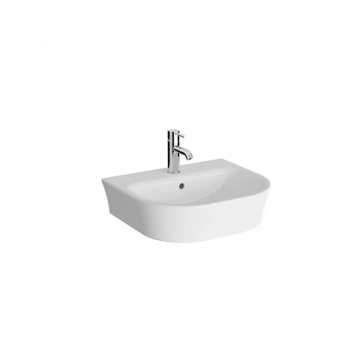Kartell Eklipse Round Style 550mm Basin 1 Tap Hole with Full Padestal White Finish