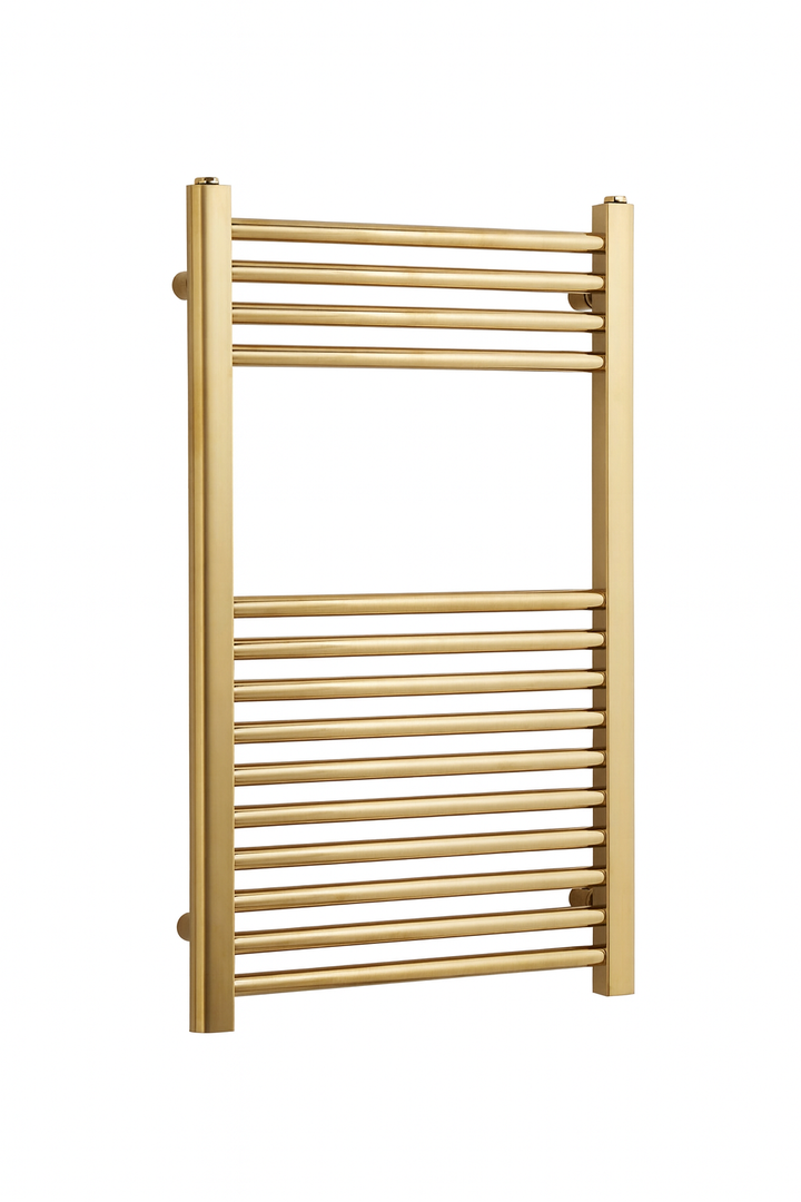 Kartell 22mm Straight Towel Rail 500mm x 800mm - Brushed Brass