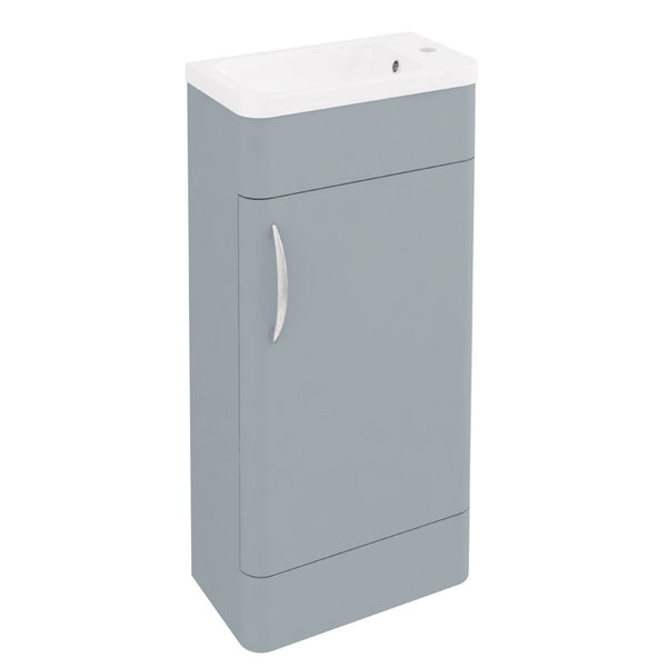 Eastbrook Cavone Modern Luxurious Curved Single Door Basin Vanity Unit 40cm Matt Grey