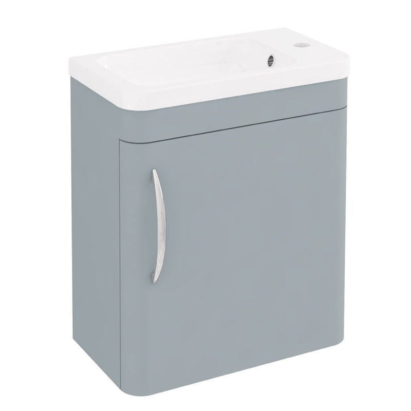 Eastbrook Cavone Modern Luxurious Curved Single Door Wall Hung Base Unit 40Cm Matt Grey