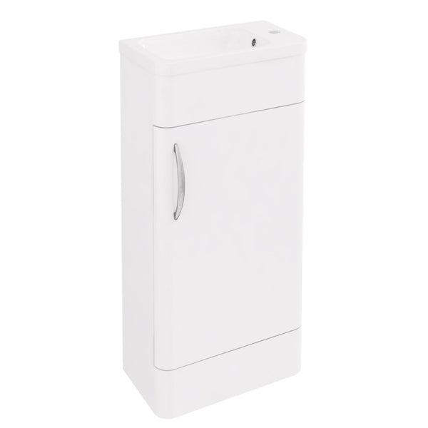 Eastbrook Cavone Modern Luxurious Curved Single Door Base Unit 40cm High Gloss White